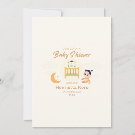 Carte de Baby shower de taille d'enveloppe imprima (Devant)