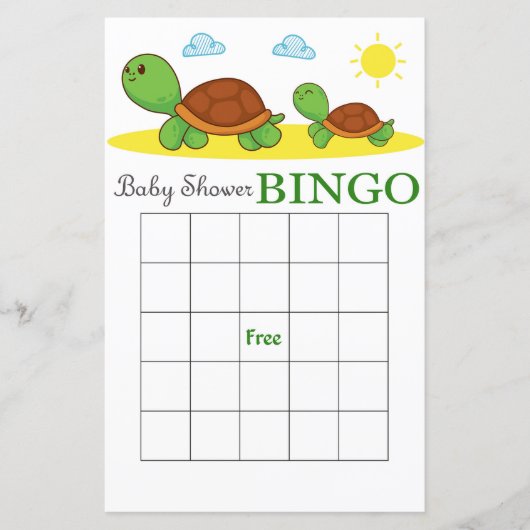 Carte de baby shower de tortue mignonne (Devant)