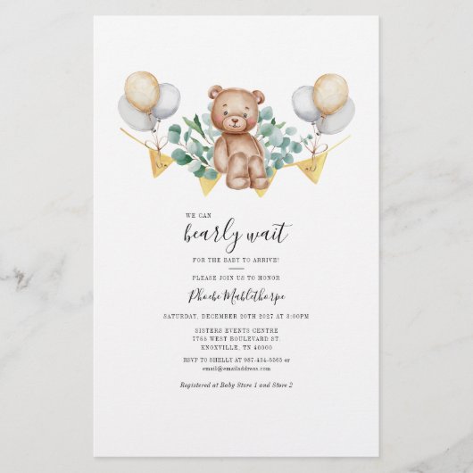 Carte de Baby shower de verdure Eucalyptus de l'ou (Devant)