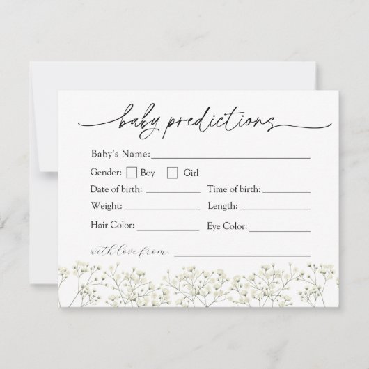 Carte de Baby shower des prédictions du souffle du (Devant)