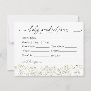 Carte de Baby shower des prédictions du souffle du