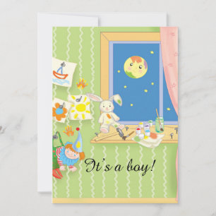 Carte de baby shower dessin animé