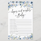 Carte de Baby shower Dusty Blue Florals (Devant)