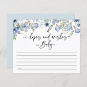 Carte de Baby shower Dusty Blue Flowers (Devant / Derrière)