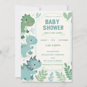 Carte de Baby Shower Éditables pour Garçons Thème 