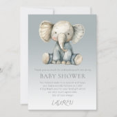 Carte de Baby shower Eléphant Budget Cute (Devant)