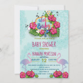 Carte de Baby shower floral Aloha Tropical Baby (Devant)