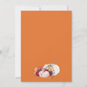 Carte de Baby shower Floral Little Citrouille Fall (Dos)