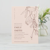 CARTE DE BABY SHOWER FLORALE DE DESSIN BROWN BLUSH (Debout devant)