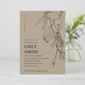 CARTE DE BABY SHOWER FLORALE MODERNE KRAFT LINE DR (Debout devant)