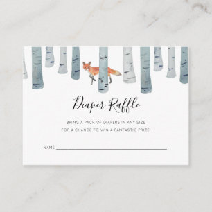Carte de Baby shower Fox Diaper Raffle