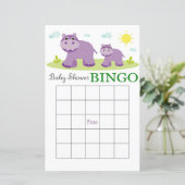 Carte de baby shower Hippo (Debout devant)
