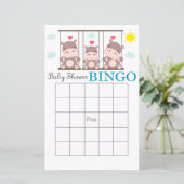 Carte de baby shower Hippo (Debout devant)