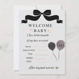 Carte de Baby Shower islamique avec ballons garçon