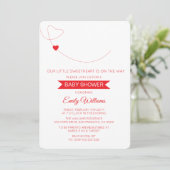 Carte de Baby shower Little Sweetheart Red Hearts (Debout devant)