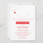 Carte de Baby shower Little Sweetheart Red Hearts (Devant)