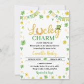 Carte de Baby shower Lucky One Green Four Leaf Clo (Devant)