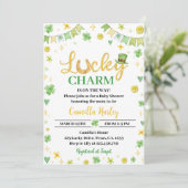 Carte de Baby shower Lucky One Green Four Leaf Clo (Debout devant)