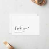 Carte de Baby shower Mariage Boho Heart Merci E100 (Devant/Arrière en situation)