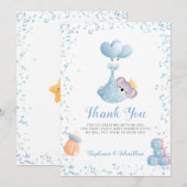 Carte de Baby shower Merci bleu Boy Koala Bear (Devant / Derrière)