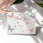 Carte de Baby shower Merci Pastel Butterfly