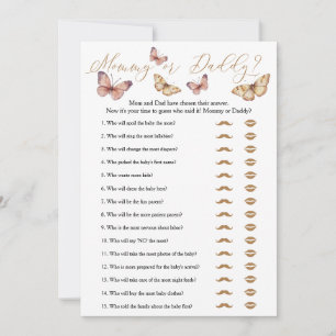 Carte de Baby shower papillon maman ou papa