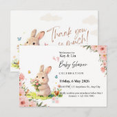 Carte de Baby Shower Pastel (Devant / Derrière)