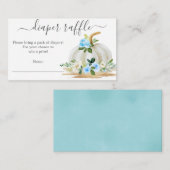 Carte de Baby shower petit Citrouille Blue Diaper (Devant / Derrière)