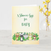 Carte de Baby shower pour animaux Safari adorable (Fleur jaune)
