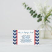 Carte de Baby shower Red Blue Chevron (Debout devant)