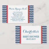 Carte de Baby shower Red Blue Chevron (Devant / Derrière)