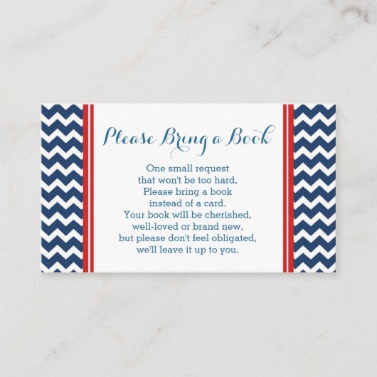 Carte de Baby shower Red Blue Chevron (Devant)