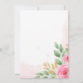 Carte de Baby Shower Rose Editable pour Filles (Dos)