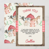 Carte de Baby shower Rustic Farm Animaux (Devant / Derrière)