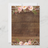 Carte de Baby shower rustique Cowgirl (Dos)