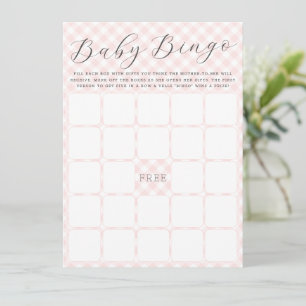 Carte de Baby shower Sweet En vichy Baby Bingo