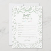 Carte de Baby shower Toile Baby Predictions (Devant)