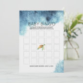 Carte de baby shower | Tortue marine (Debout devant)