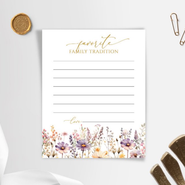 Carte de Baby shower Traditions familiales fleurs  (Créateur téléchargé)