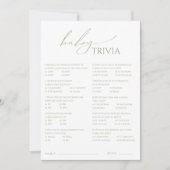 Carte de Baby shower trivia Whimsage Green (Devant)