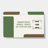 Carte de badge d'identification de photo d'employé (Arrière)