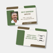 Carte de badge d'identification de photo d'employé (Avant & arrière)