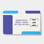 Carte de badge d'identification de photo d'employé (Arrière)