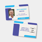 Carte de badge d'identification de photo d'employé (Avant & arrière)