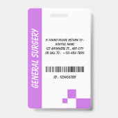 Carte de badge d'identification de photo d'infirmi (Arrière)