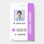 Carte de badge d'identification de photo d'infirmi (Avant)