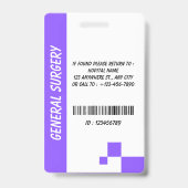 Carte de badge d'identification de photo d'infirmi (Arrière)