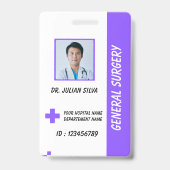 Carte de badge d'identification de photo d'infirmi (Avant)