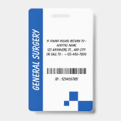 Carte de badge d'identification de photo d'infirmi (Arrière)