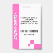Carte de badge d'identification de photo d'infirmi (Arrière)